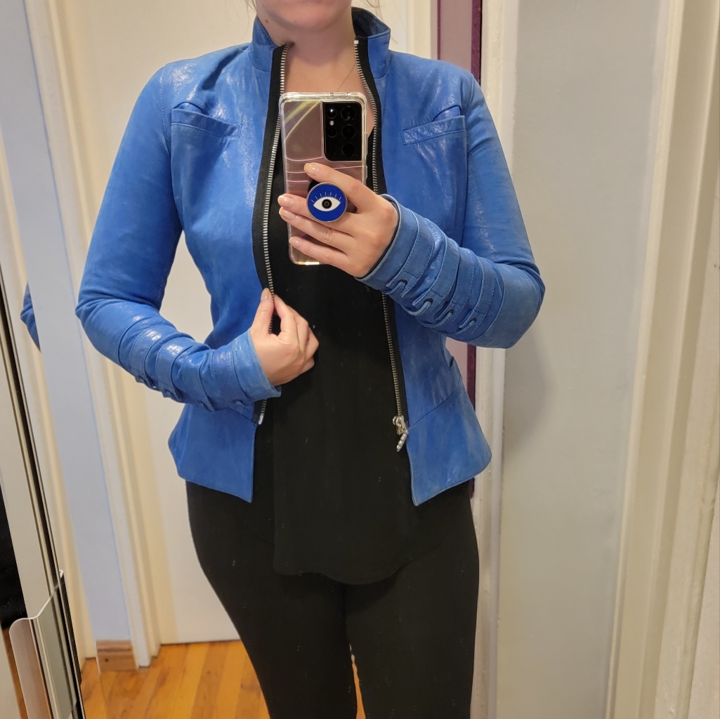 Royal Underground Royal Blue Leather Jacket Sz Small Sz 6 8